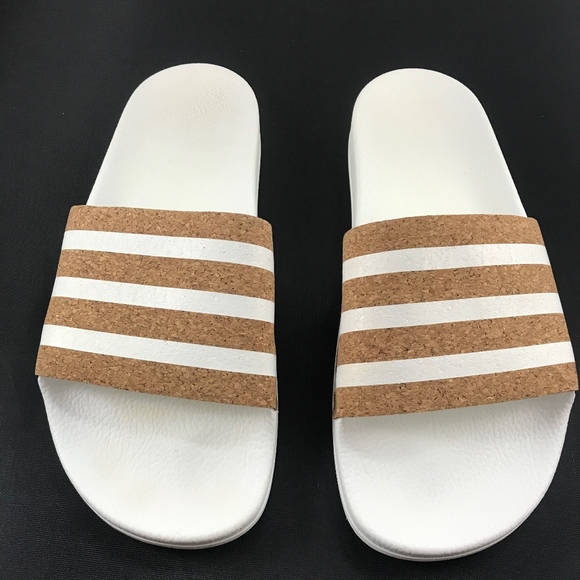 adidas tan slides